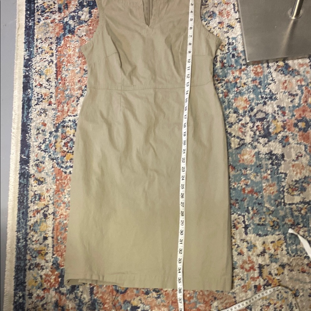 GAP Tan Sleeveless Sheath Dress V-Neck Midi - Picture 9 of 9